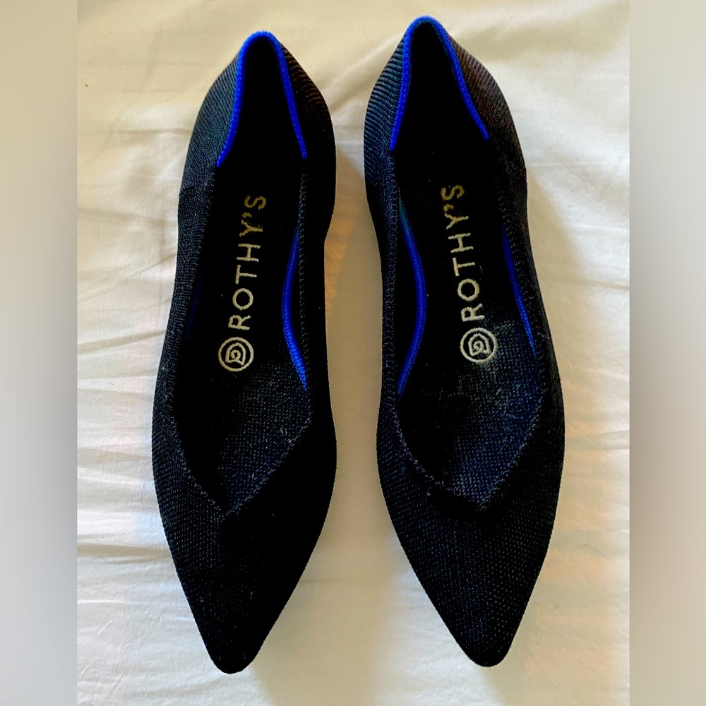 Rothys The Point Black Womens size 7